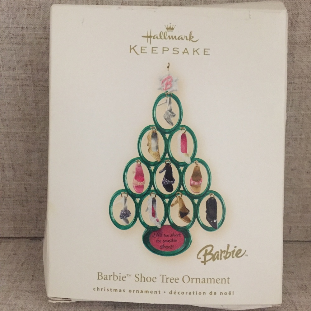 Hallmark Barbie Shoe Tree Ornament 2008. NIB